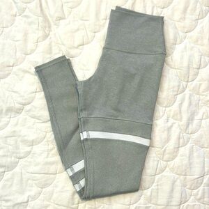 ALO Yoga Legit Legging in Light Grey with White Stripes